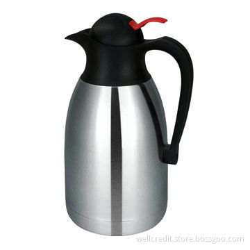 Double-wall stainless steel vacuum coffee pot, 1.0/1.5/2.0L capacity